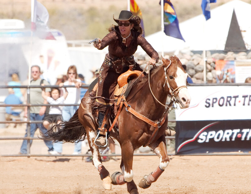 Woman on Horse at Rodeo