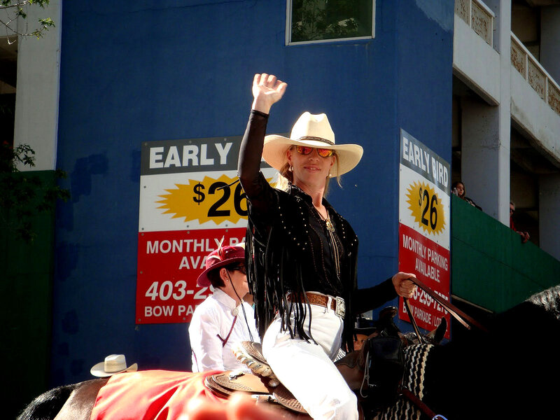 Woman on Horseback — Blue, Festive