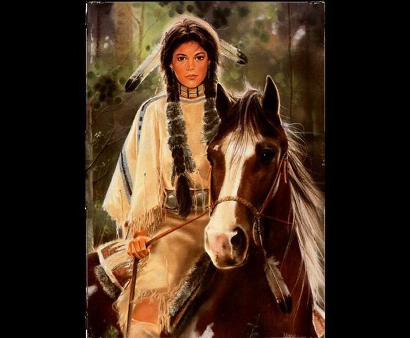 Woman on Horseback — Brown, Serene