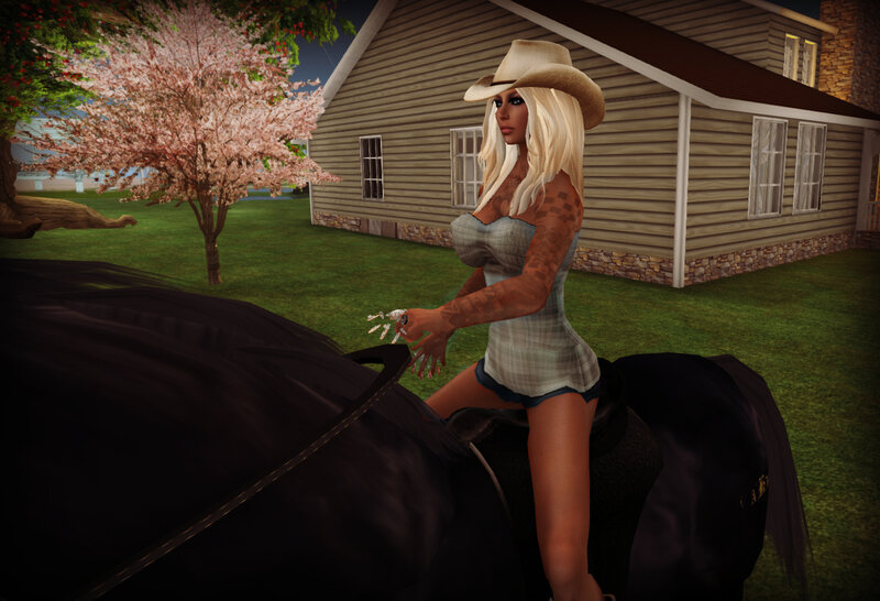 Woman on Horseback — Green, Calm