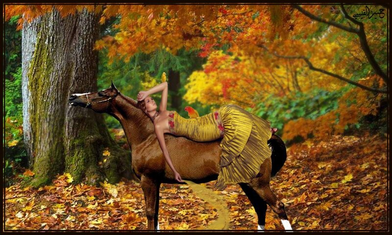 Woman on Horseback — Yellow