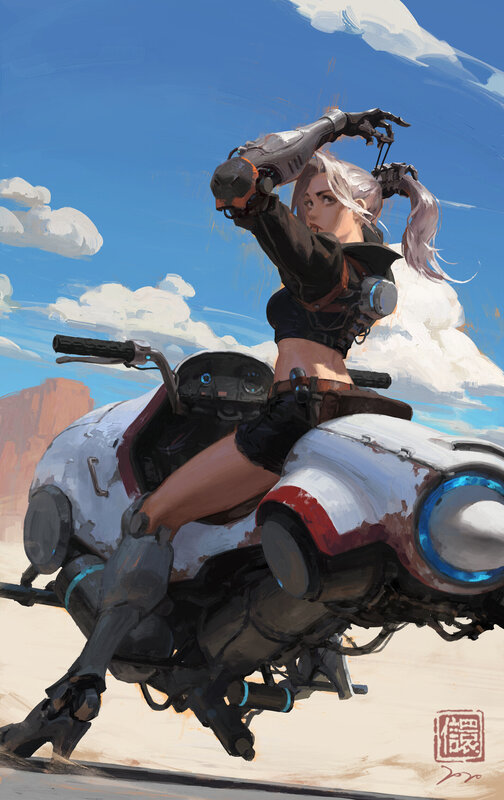 Woman on Hoverbike