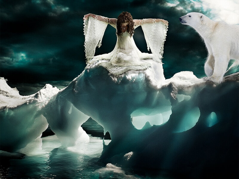 Woman on Iceberg