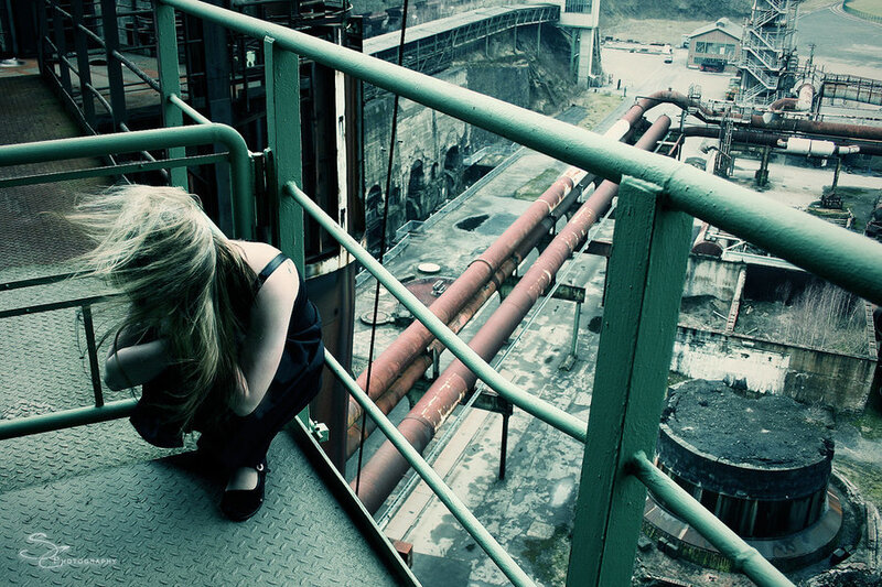 woman on industrial platform
