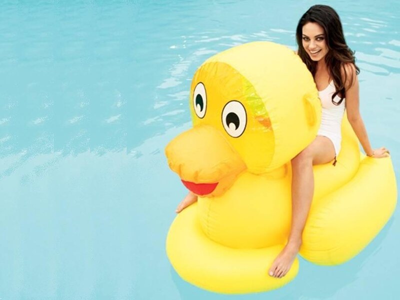 Woman on Inflatable Duck