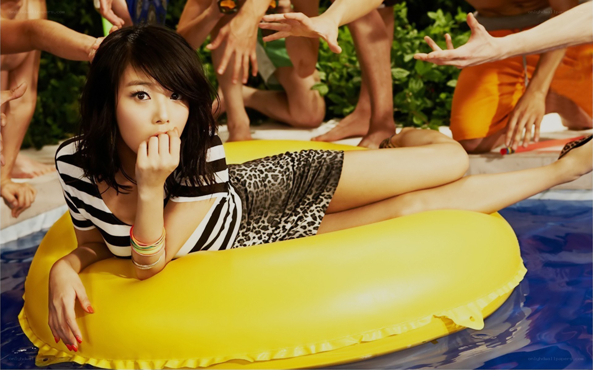 woman on inflatable ring