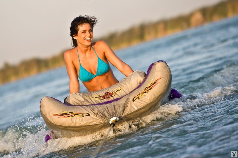 woman on inflatable tube