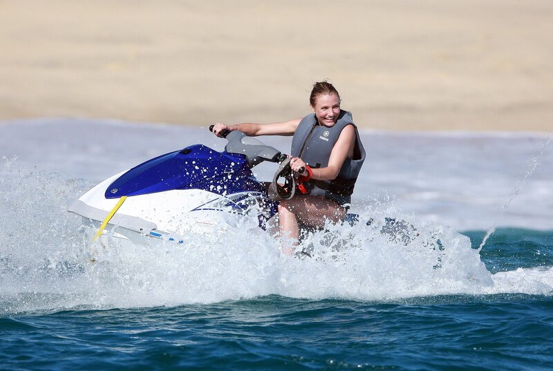 Woman on Jet Ski — Blue