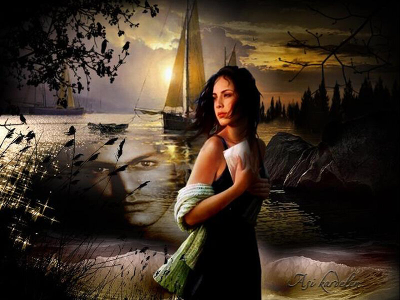 Woman on Lakeside Shore