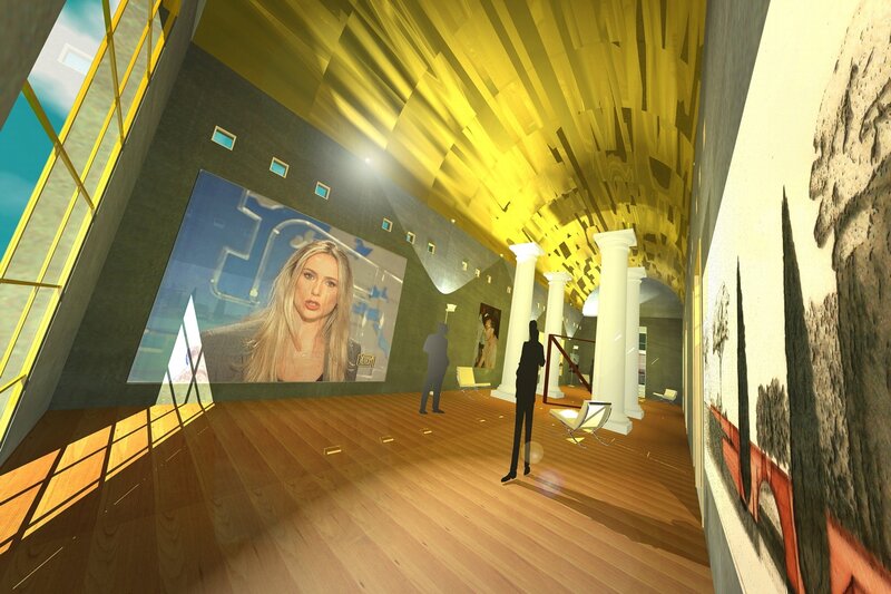 Woman on Large Screen
