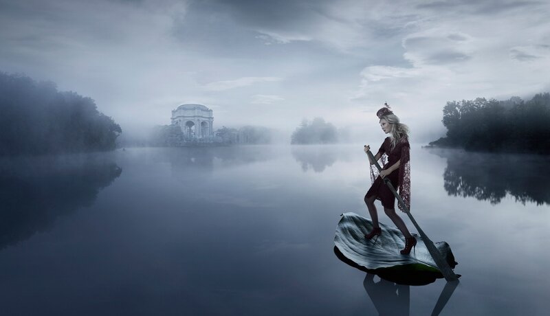 Woman on Leaf Boat