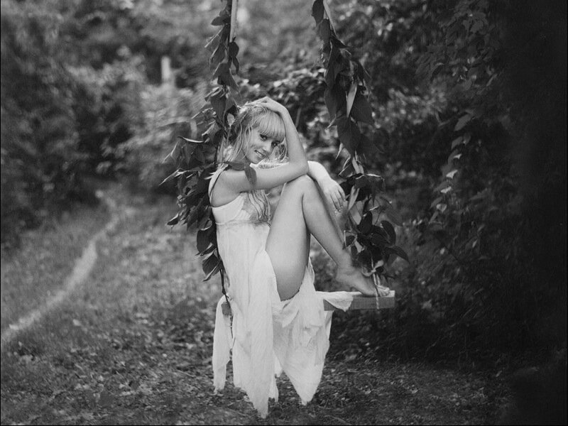 Woman on Leaf Swing