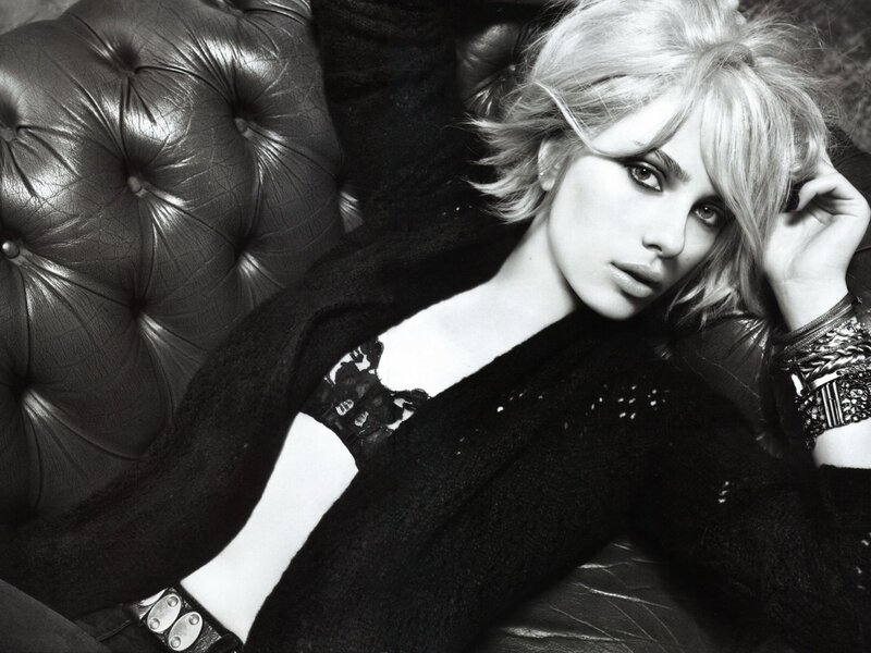 woman on leather couch