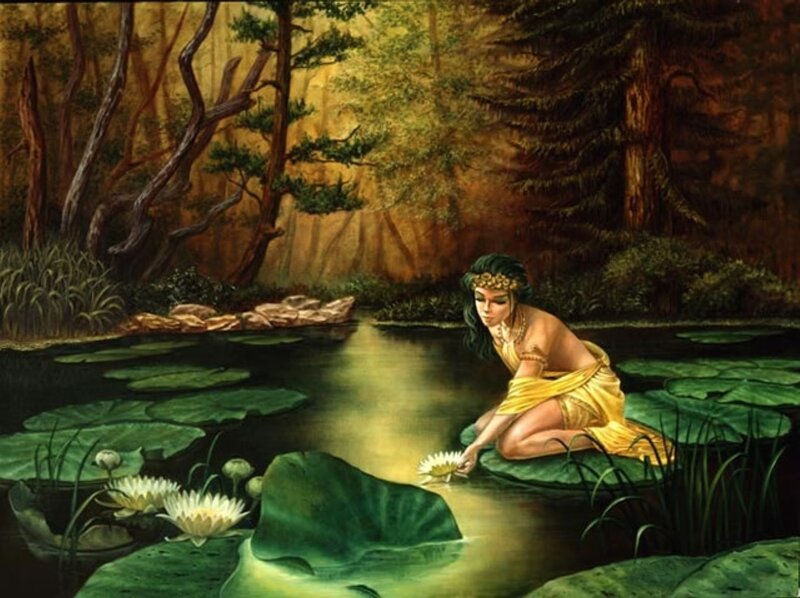 Woman on Lily Pad
