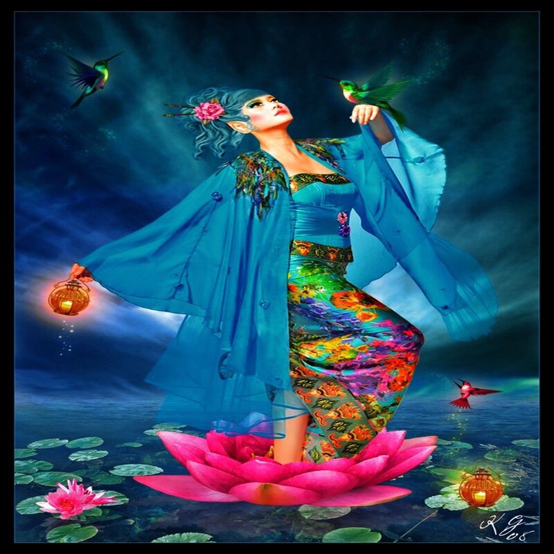 Woman on Lotus Flower