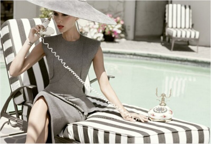 Woman on Lounge Chair — Gray