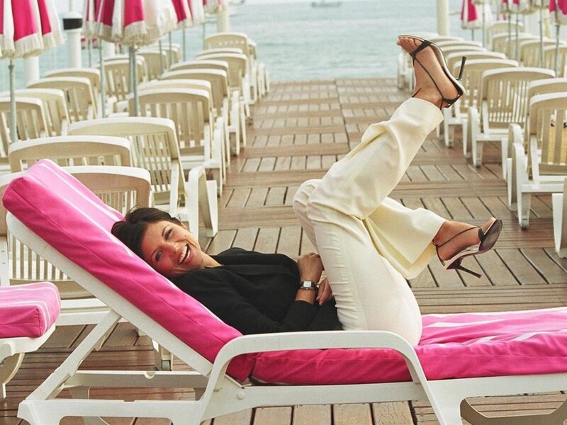 Woman on Lounge Chair — Pink