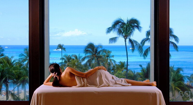Woman on Massage Table — Blue