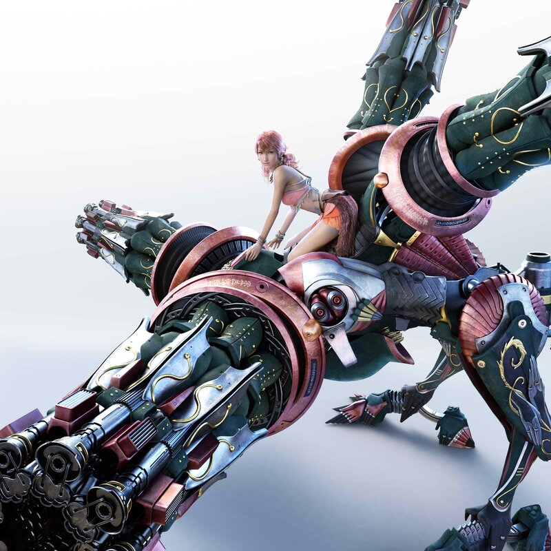 woman on mechanical creature