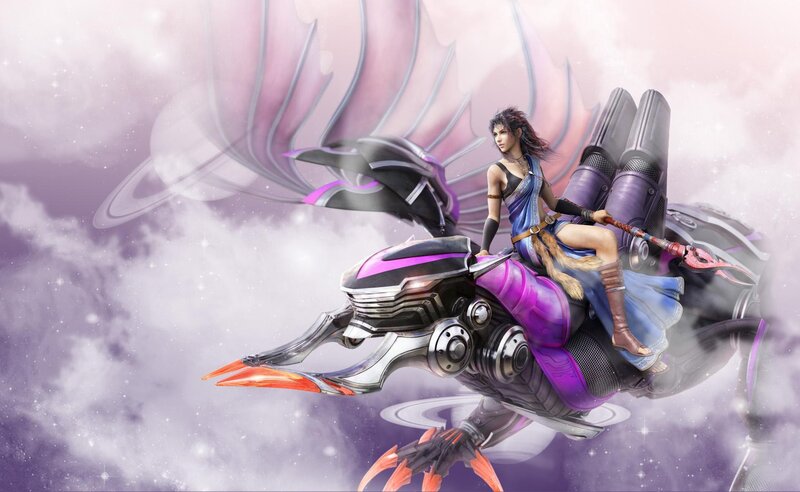 Woman on Mechanical Creature — Purple