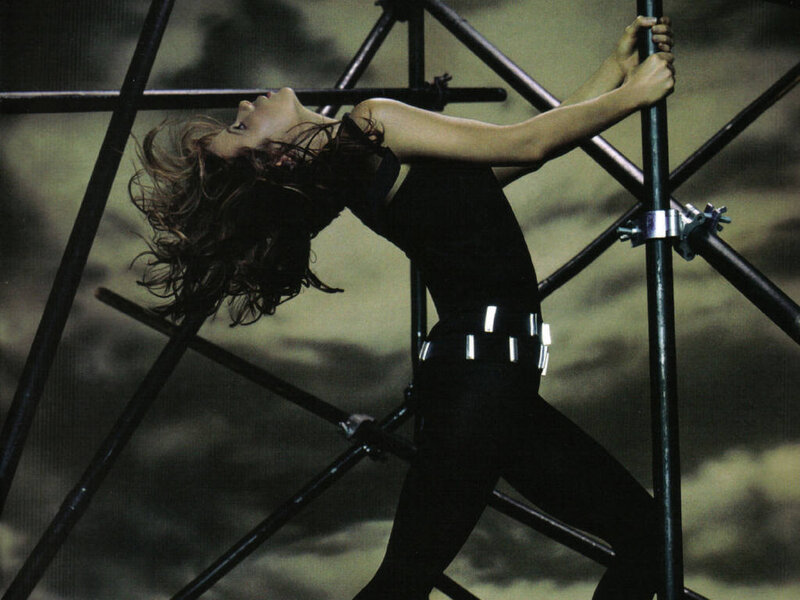Woman on Metal Structure — Black