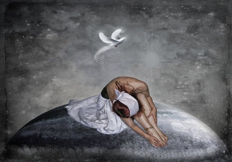 Woman on Moon Surface