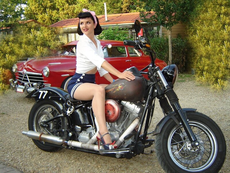 Woman on Motorcycle — Black, Confident, Afternoon, Photograph, Car