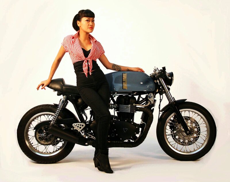 Woman on Motorcycle — Black, Confident, Photograph, Tattoo