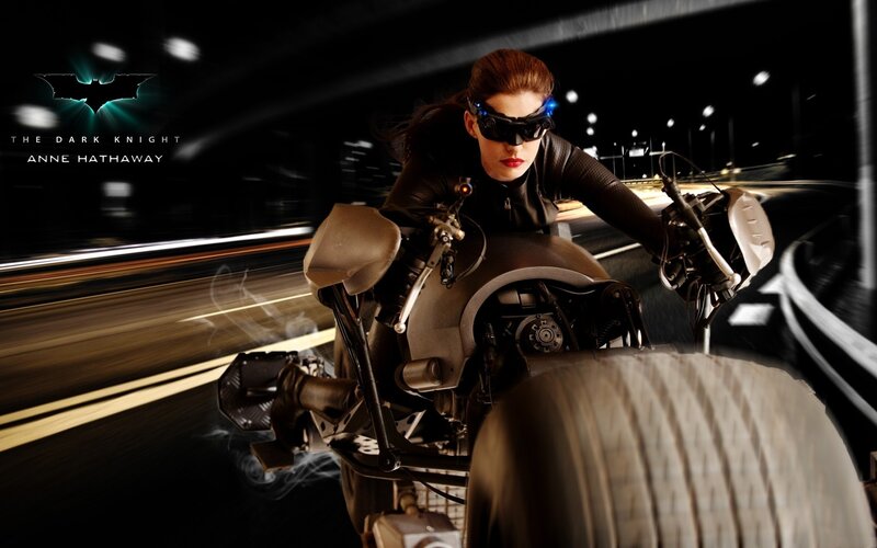 Woman on Motorcycle — Black, Dramatic, Night, Photograph, Goggles