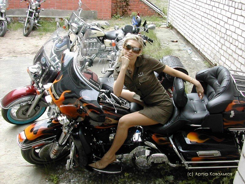 Woman on Motorcycle — Black, Relaxed