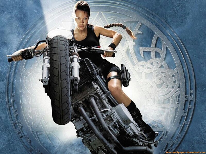Woman on Motorcycle — Blue, Dramatic, Photograph