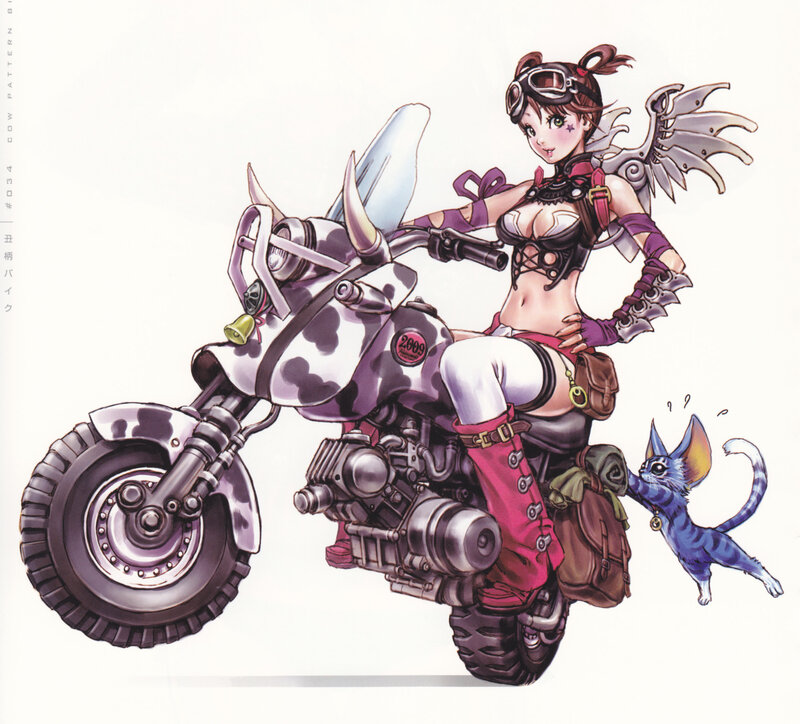 Woman on Motorcycle — Purple, Playful