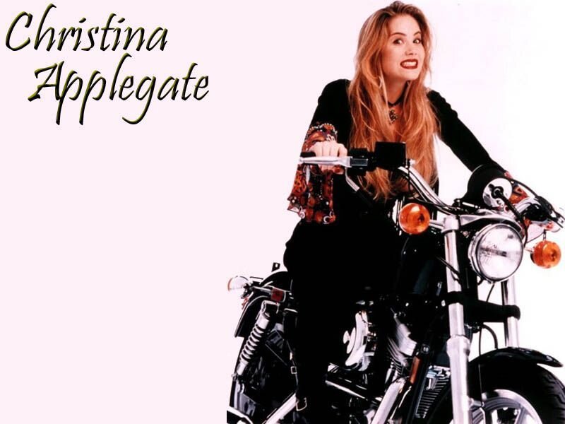 Woman on Motorcycle — White, Confident