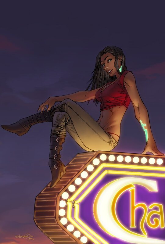 woman on neon sign
