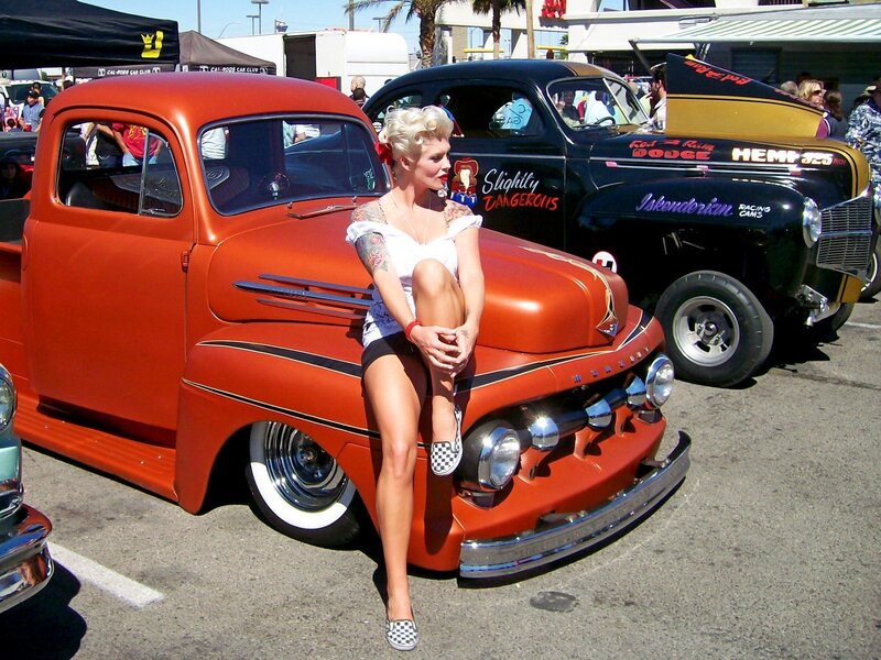 Woman on Orange Truck
