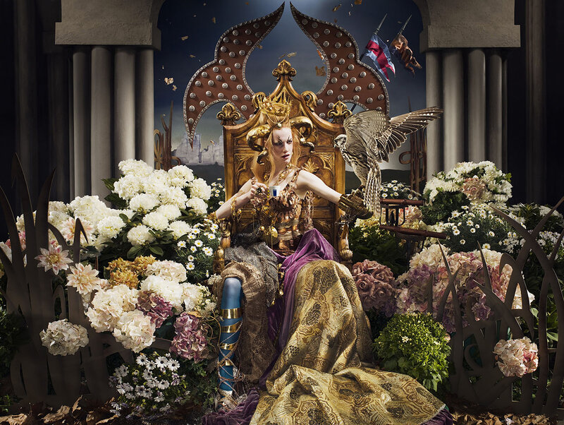 Woman on Ornate Throne — Gold