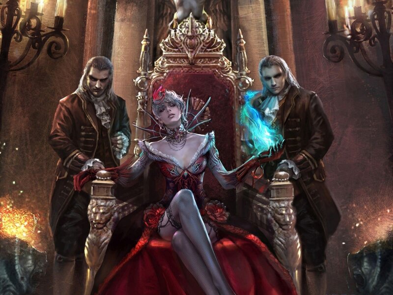 Woman on Ornate Throne