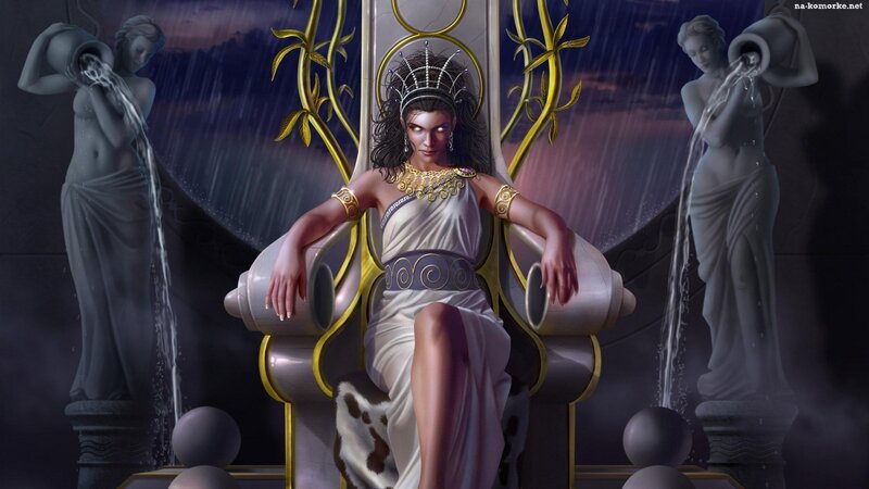 Woman on Ornate Throne — White