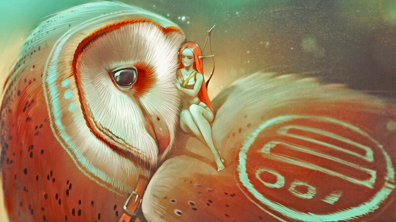 Woman on Owl