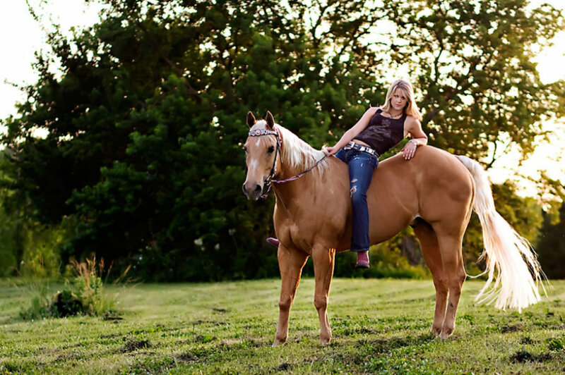 Woman on Palomino Horse