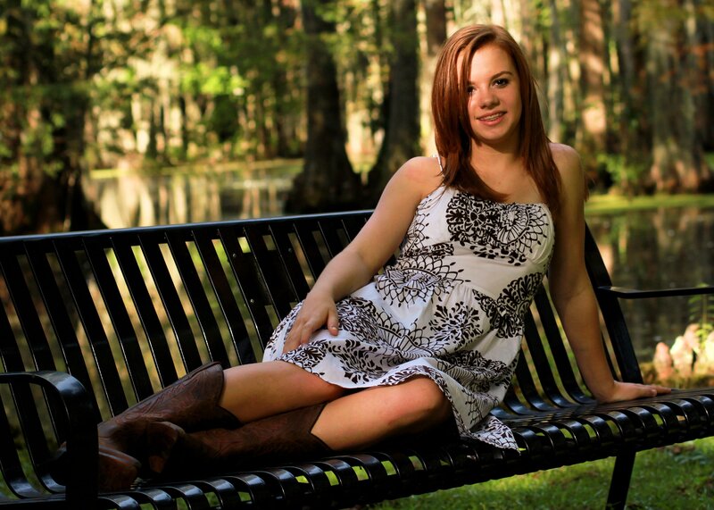 Woman on Park Bench — Black, Serene