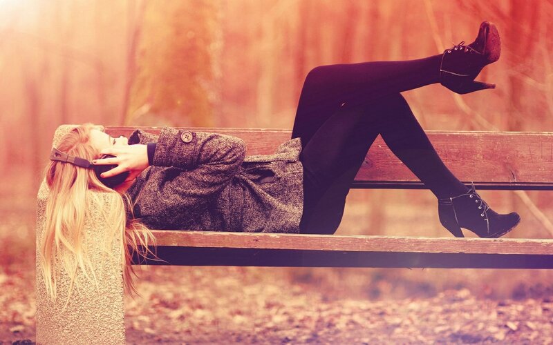 Woman on Park Bench — Brown
