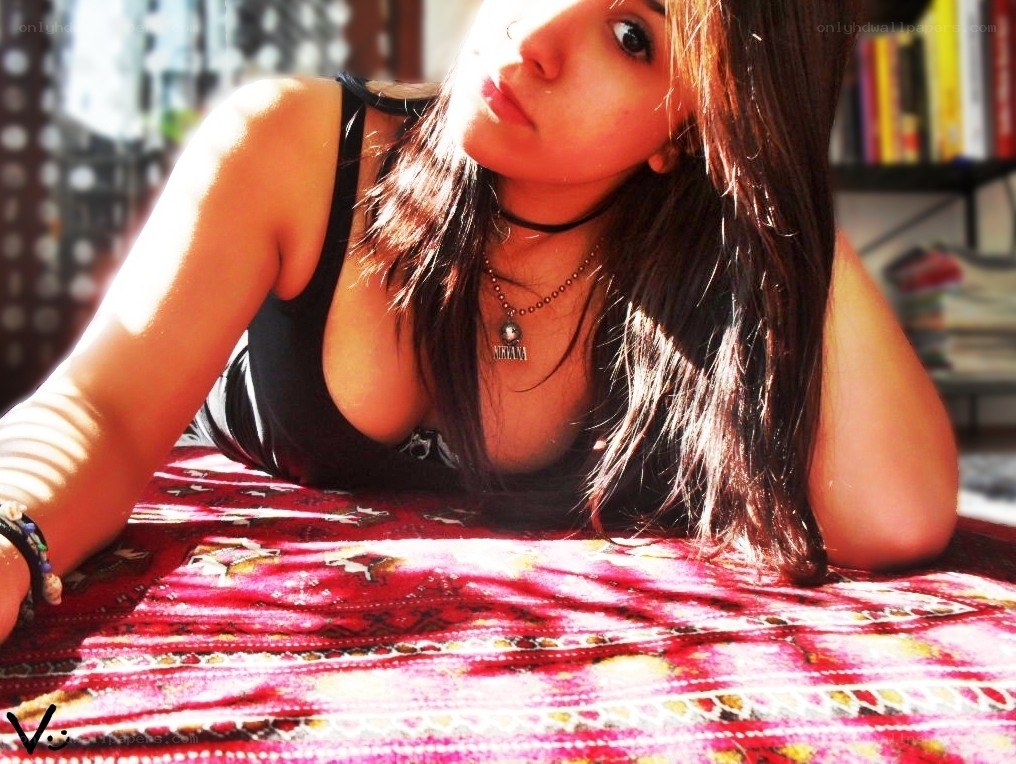 woman on patterned rug