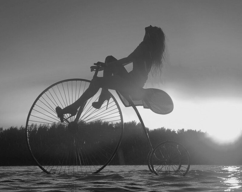 Woman on Penny-farthing