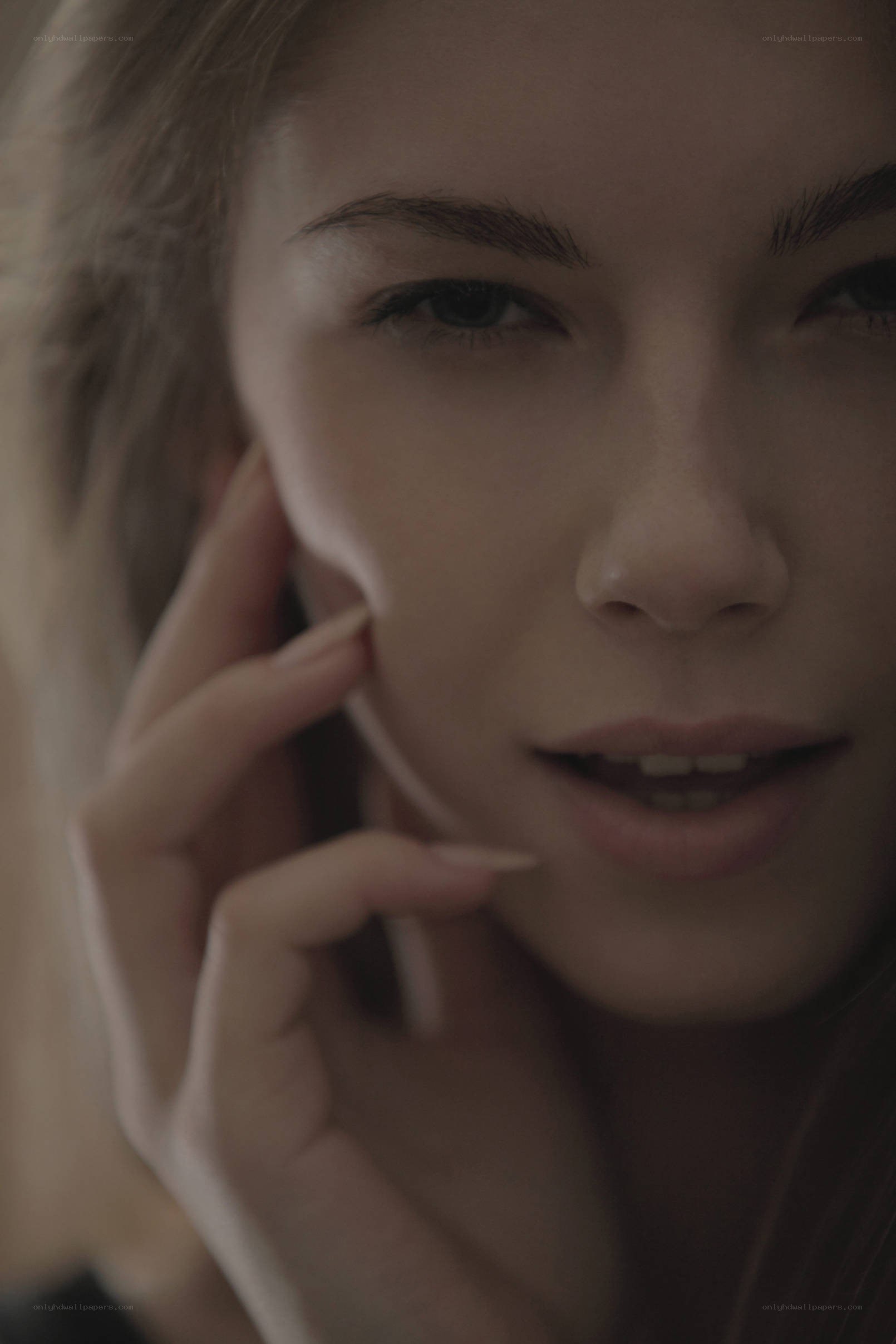 woman on phone close-up