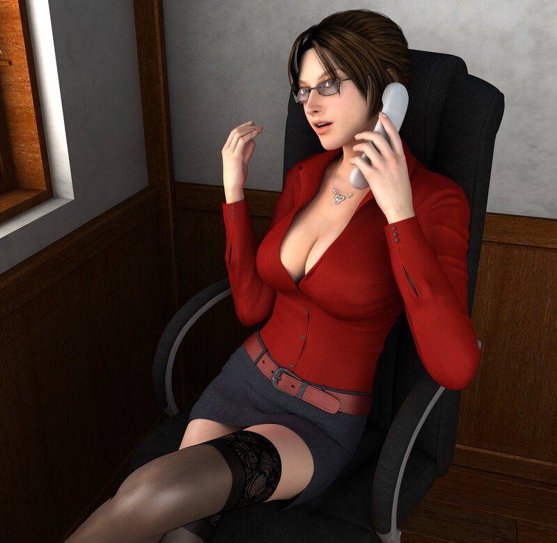 Woman on phone in office