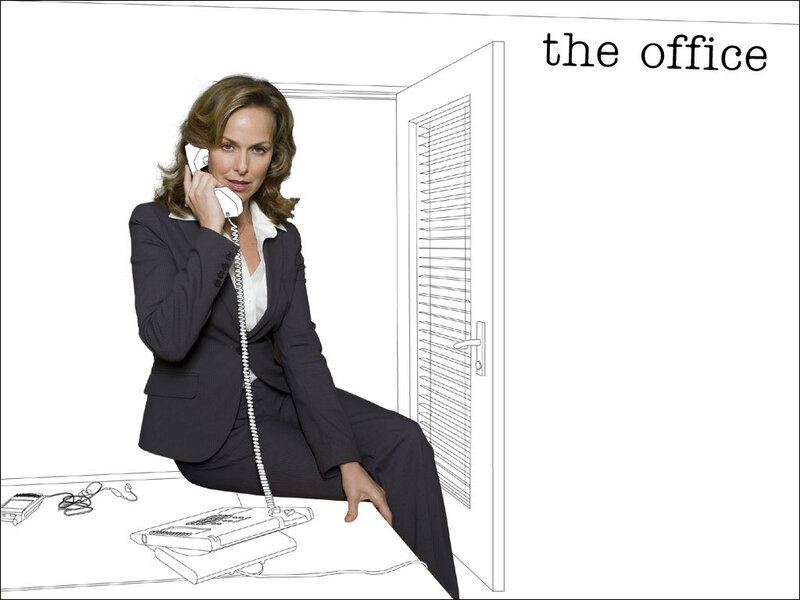woman on phone in office