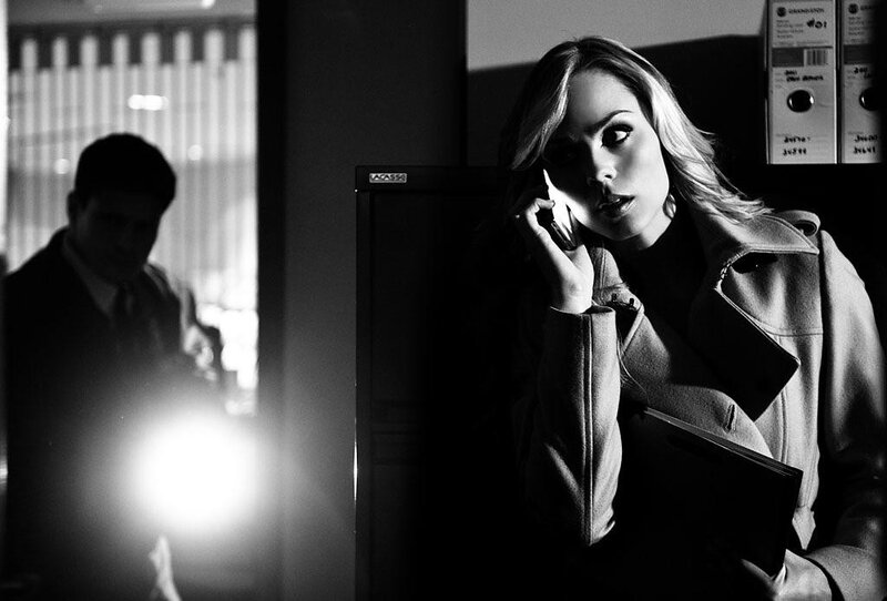 Woman on phone in office