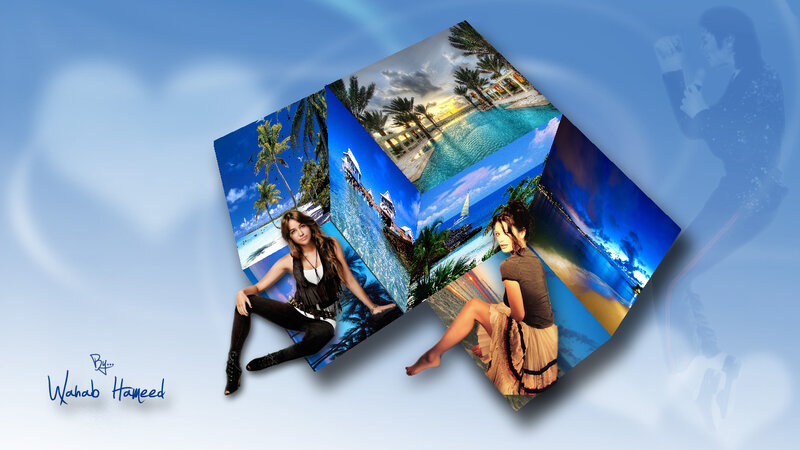 Woman on Photo Collage