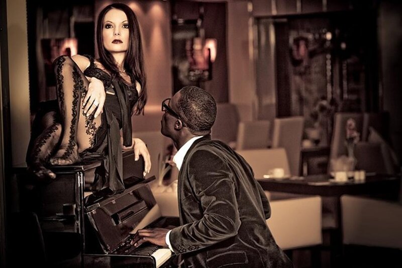 Woman on Piano with Man